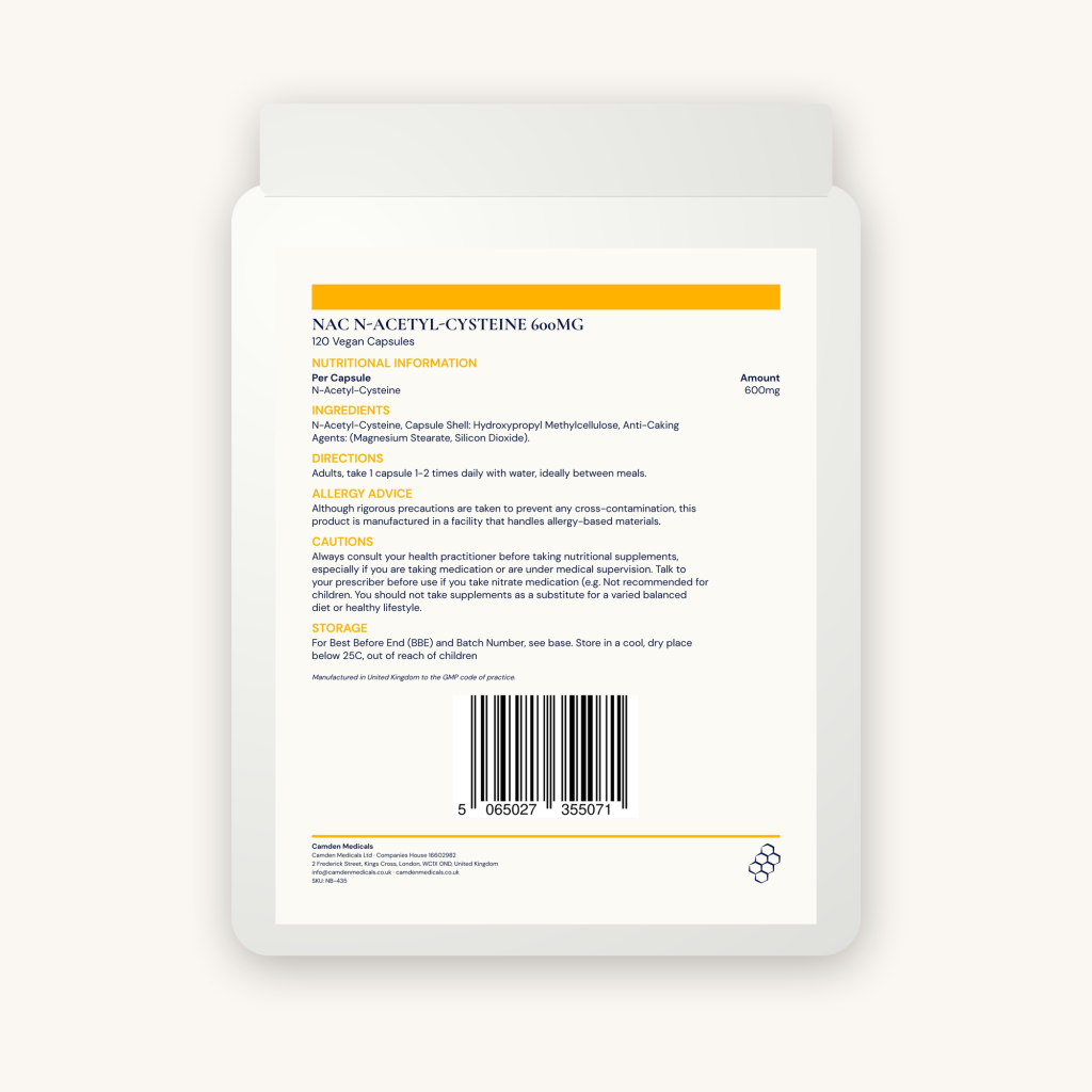 Purifera® NAC N-Acetyl-Cysteine 600mg 120 Capsules - Image 2
